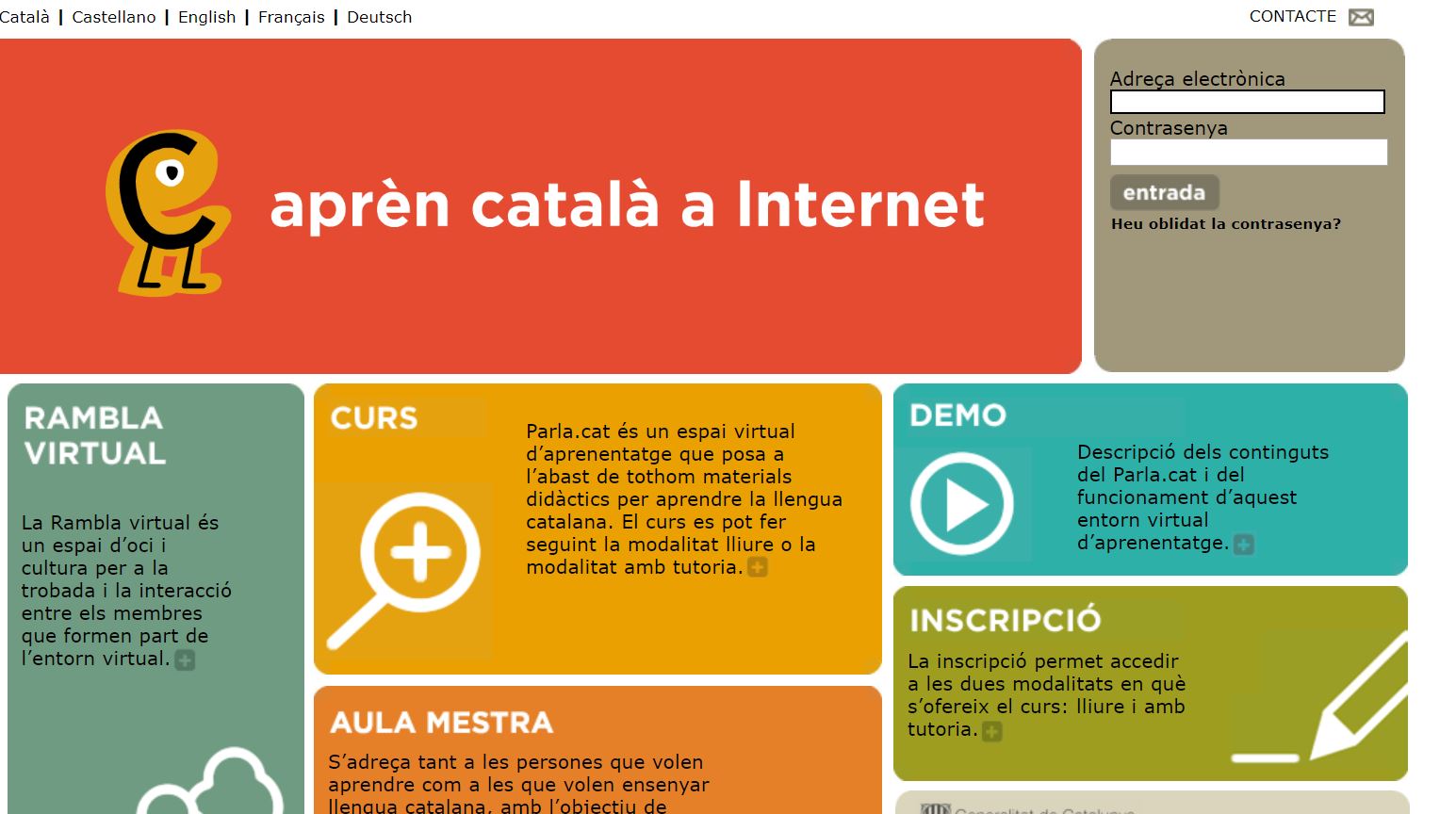 The Parla.cat website offers free online Catalan lessons